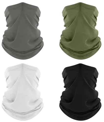 DIELOVEHUA 4 Piezas Multifunción Bandana, Pañuelos Cabeza Elástica, Resistente al Viento, Protección UV Tubular Pañuelo para Hombre Mujer, para Cámping Moto Correr Ciclismo(A)