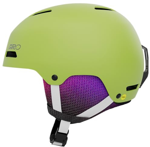 Giro Crue MIPS Ski Helmet - Snowboard Helmet for Kids, Youth, Boys, and Girls Matte Flo Green Medium (55.5-59cm)