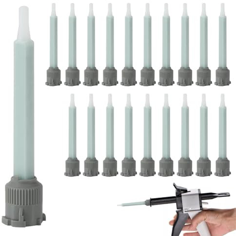 20 Stück Statikmischer, 1:1 Mischdüsen, Schnelle Klebstoffzufuhr, Kann mit Nadeln Installiert Werden, für die Neuorganisation des Rohrleitungsflusses durch Bewegungsmischen (Grün)