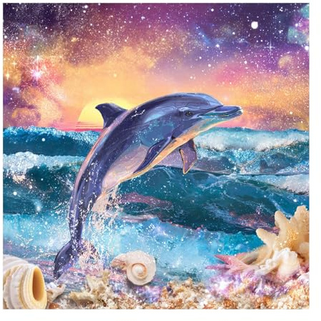 2025 Nuevo Diamond Painting Flor 100x100cm Diamond Painting Adultos Delfín,Cuadrado Pintura Diamante Kit Dibujos Con Diamantes Niños,DIY Cristal Punto de Cruz Regalos Originales para Room Decor O-723z