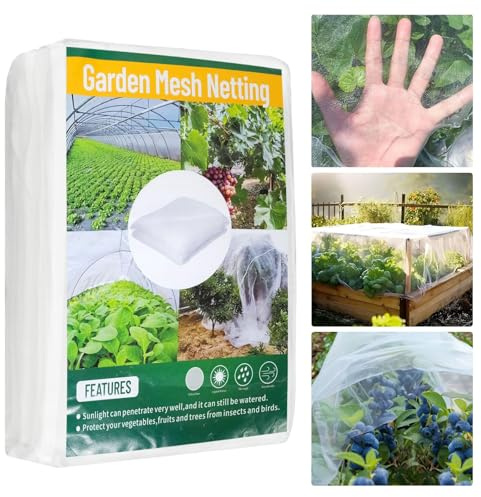Rete Anti Insetti per Piante 3x10m, Piante a Maglia Fine Proteggono Rete, per Frutti Verdura Piante e Stagni,Archi per Tunnel Orto