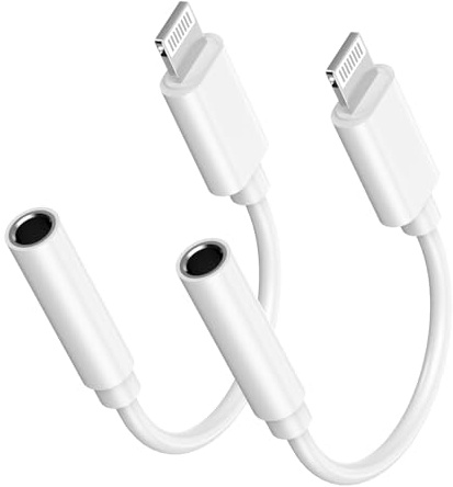 [Apple MFi Certified] Apple Lightning to 3.5mm Headphone Jack Adapter, 2 Pack iPhone 3.5mm Aux Adapter Converter Dongle Audio Cable Compatible for iPhone 14 13 12 11 Pro Max XS XR X 8, Support All iOS
