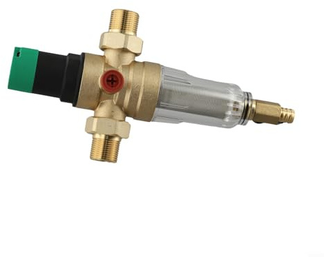 Besshepplo Regolatore di pressione dell'acqua in ottone con filtro di controlavaggio e manometro DN15 DN20 DN25 valvola di riduzione resistente alla dezincificazione per sistemi idraulici domestici