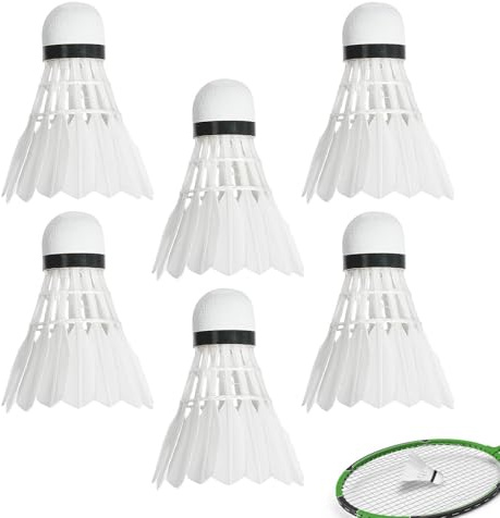 Generisch Palline da badminton, 150 g, piume d' e sughero, confezione da 6 volani stabili per interni, esterni, giardino, scuola e fitness, competizioni professionali