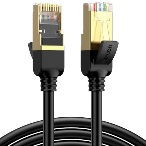 UGREEN Ethernet RJ45 Flat Network Cable, Cat.7, STP, 15m (Black)