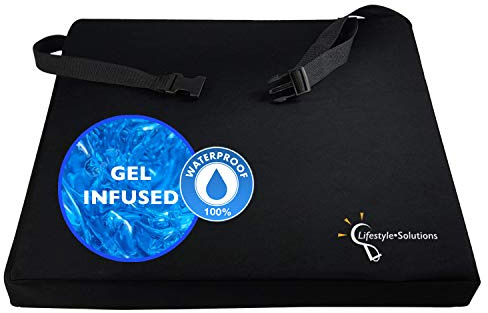 Lifestyle Wheelchair Cushion, Waterproof Orthopedic Gel Seat Pad for Back Support,Coccyx, Sciatica, Pressure Sores and Tailbone Pain Relief (18 X 16 X 3)