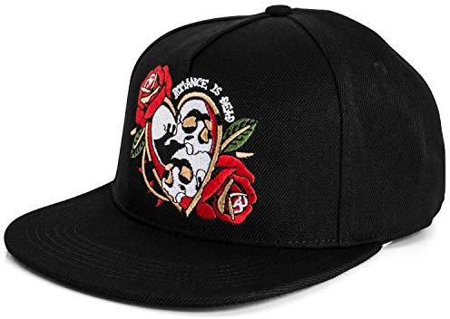 Blackskies Romance is Dead Snapback cap | Uomo Donna Visiera Premium Cappellino da Baseball Basecap Tattoo Neo-Traditional - Nero cap - Unisex Streetwear Outdoor Estate Tempo Libero