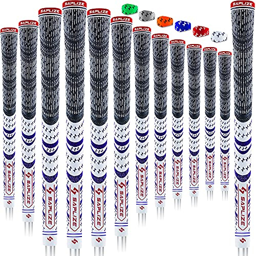 SAPLIZE 13 Golfgriffe, Standard, weiß, Allwetter-Multi-Compound-Hybrid-Golfschlägergriffe