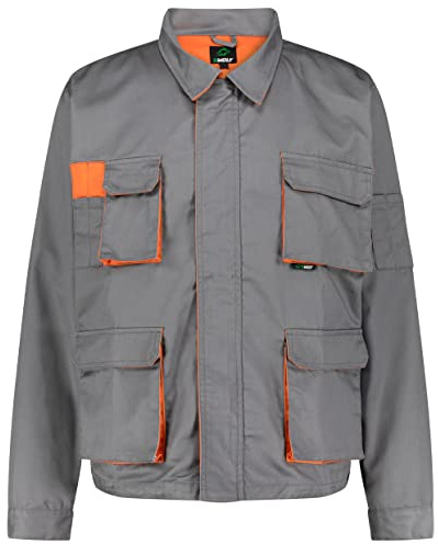 BWOLF Sigma Giacca da lavoro uomo Giubbotto da lavoro uomo Multifunzionale con Tasche Posteriori, grigio/arancione., XXL