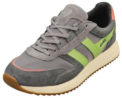 Gola Chicago Damen-Sneaker, Ash/Patina Green/Coral Pink, 37 EU