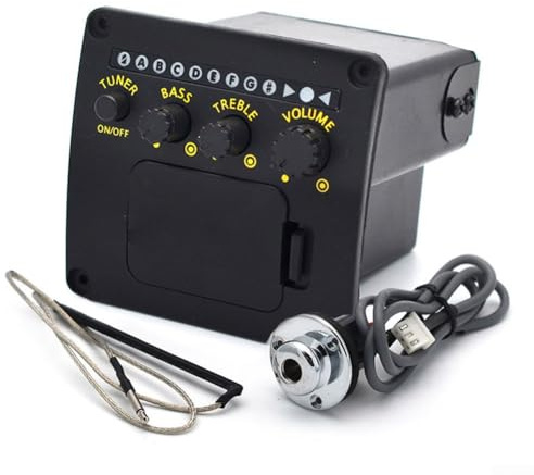 Preamplificatore per chitarra acustica EQ-Tuner Pickup System con pickup piezoelettrico., 2074800221