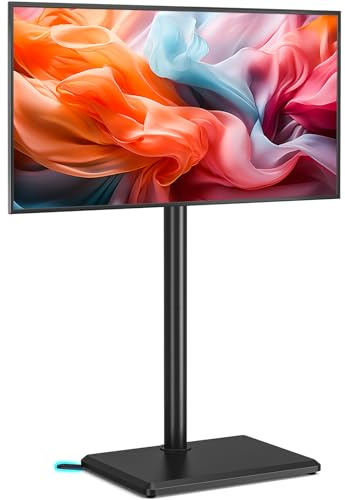 TVON TV Floor Stand for 32 to 60 inch TVs Tall TV Stand with Support Feet, Slim Corner TV Stand Height Adjustable Swivel TVs Stand, Max VESA 400x400mm up to 40kg
