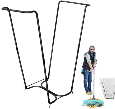 demaxiyad Trash Bag Holder Standing Sack Holder Metal Bin Bag, Bag Holder Stand, Versatile And Easy To Install Bag Holder For Leaves, Rubbish And Laundry