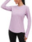 Gyabnw Women's Activewear Shirts UPF 50+ UV Sun Protection Crew Neck Long Sleeve Tops Workout Gym Hiking Shirt Quick Dry Lightweight Tops Purple