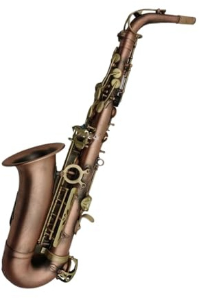 Professionell Saxofon Eb Altsaxofon Röd Koppar Bend Med Fodral Tillbehör