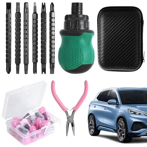 Kit de réparation de pneus avec piquet en caoutchouc – crevaison rapide pour automobiles – Kit de bouchons de pneu | Pour les trajets longue distance, les trajets quotidiens, l'entretien des véhicules