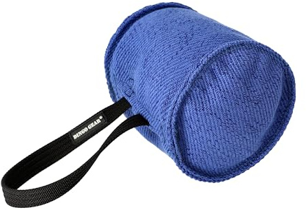 DINGO GEAR Berta bogserleksak i en tunnform för bitträning, IGP, hämtning, byteskörning, lydnad, hundsport, fransk material bitbitbitbitmugg med 1 handtag, blå (S00095)