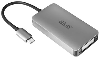 Club3D CAC-1510-A USB C to Dual Link DVI-D Adapter HDCP Off for Apple Cinema Displays, 3840x2160@30hz, 2560x1600@60Hz