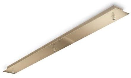 Linear Wall Ceiling Rosette with 3 Metal Outlets - Brass