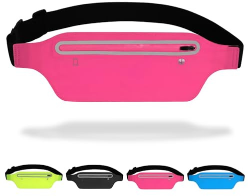 Generico FLUO Marsupio Corsa Uomo e Donna - Porta Cellulare - Cintura Running Riflettente per Sport, Fitness e Bicicletta