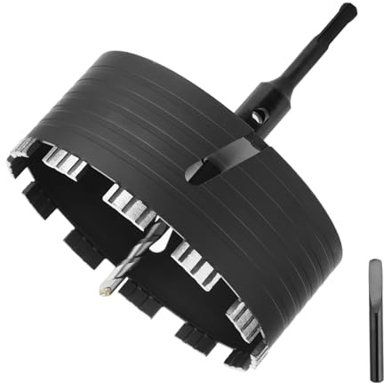 hsawbit Couronne de forage diamantée 162 mm avec logement M16, adaptateur SDS Plus 110 mm pour maçonnerie, grès calcaire, brique, pierre, put