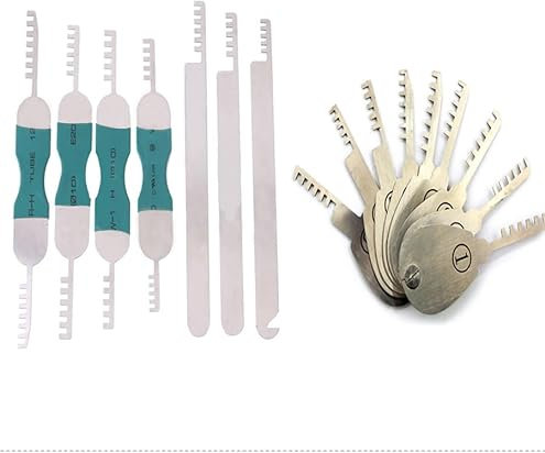 QiDAi Locksmith - Juego de ganzúas de peine para candado, herramienta de ganzúas en forma de peine, fácil de operar (7 piezas + 9 piezas)