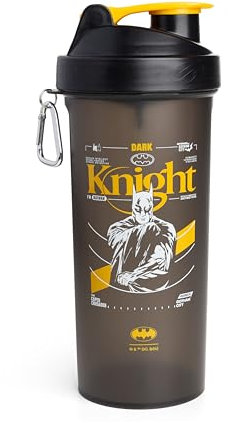 Smartshake Botella mezcladora de proteínas para mezclas de proteínas, 33 onzas, vasos mezcladores para batidos de proteínas, botella mezcladora de proteínas, coctelera sin BPA, Batman