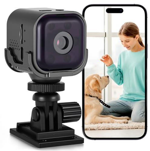 HOTUT 1080P Bluetooth Mini WiFi (2,4 GHz) kamera för mobiltelefonvisning, inomhus/utomhus mini trådlös övervakningskameror med rörelsedetektering, mörkerseende, tvåvägsljud