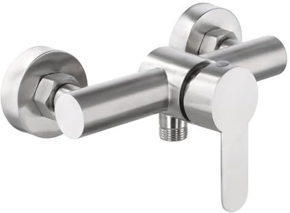 Rubinetto per Doccia, Miscelatore Doccia 304 in Acciaio Inox, G 1/2 Rubinetto Doccia a due Uscite, Valvola Miscelatore Doccia a Parete, Miscelatore da Parete con Accessori