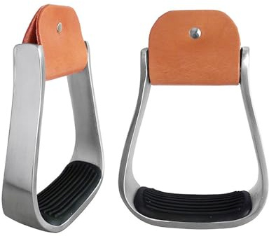 Haodream Staffe Western Professionali con Tappetino in Gomma, Design in Alluminio per Staffe per Equitazione Sport Equestri Stabili