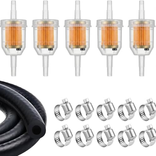 6mm Motorcycle Inline Fuel Filter Kit, Universal Fuel Filter with Magnet