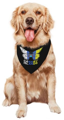 Kanarieöarnas flagga Kanarieöarna hundhalsduk snygg triangelhalsduk tvättbar hundhalsduk för födelsedag små medelstora och stora hundar katter