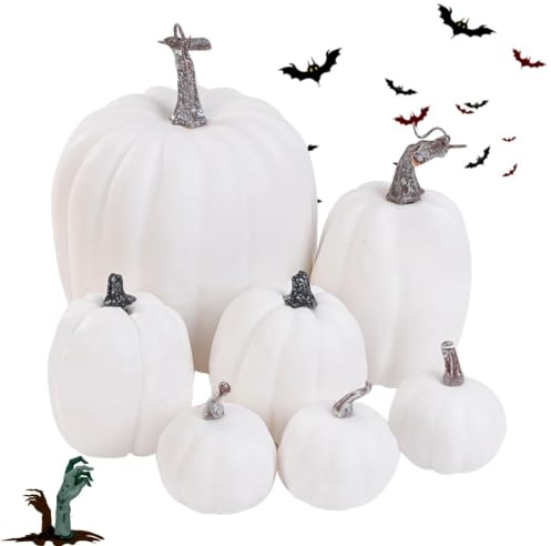Konstgjorda Dekorationspumpor 7-delars Halloween Höstskördsfest Party | Pumpa Dekorationsset Dekoration För , , Inomhusbruk, Bröllop, Högtider, Halloween Och