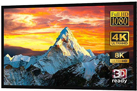 Maclean MC-921 Rahmenleinwand 16:9 XXL Projektionsfläche Heimkino Projektorleinwand Rahmen Leinwand (100 221 x 124 cm)