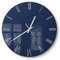 DEQORI Glasuhr | rund Ø 30 cm | Unifarben - Dunkelblau | ausgefallene leise Design Uhr aus Glas | Wanduhr für Wohnzimmer & Küche | Moderne Hingucker Uhr für die Wand