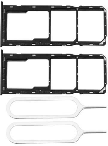 YINETTECH 2PCS Dual SIM Card Slot Tray Holder Micro SD Card Holder Replacement with SIM Pin Compatible with Samsung Galaxy A22 5G 6.6 inch 2021 Black