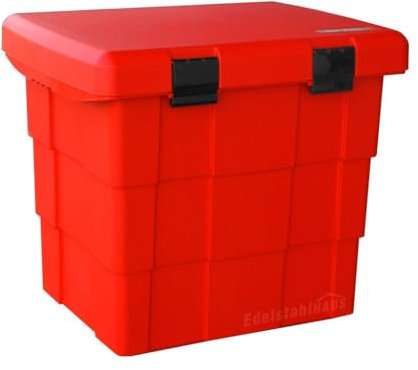 Daken Pitbox SB108-rot, Streugutbox, Streugutkiste, Lagerbox, Streugutbehälter, Streusalzbehälter, Transportbox, Salz Box, ca. 108 Liter, Edelstahlhaus GmbH