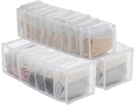VPB Organisateur de Tiroir Pliable,Boîte de Rangement Vetement,Boîte de Rangement Pliables,Rangement Tiroir Pour Chaussettes, sous-vêtements, culottes(3 pièces)