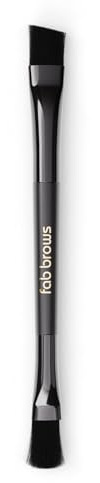 Fab Brows Lux Brow Brush | Ultra Fine Angled Eyebrow Brushes | Larger Dual Brow Brush | Creates Bold or Soft Looks | Beginner-Friendly | Eyebrow Makeup Brushes | Beauty Tools | Vegan, Hypoallergenic