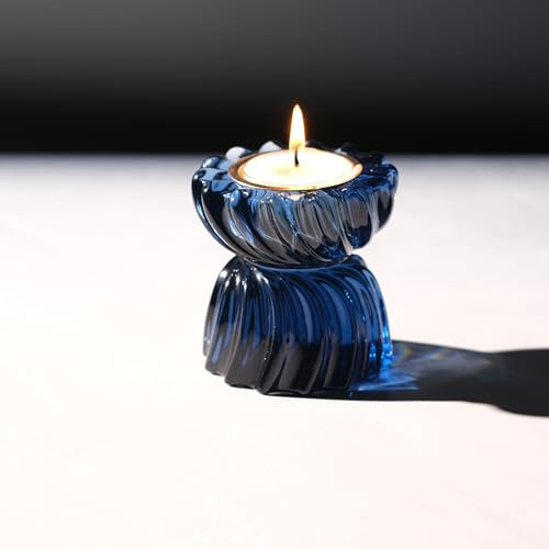 ICNBUYS Soporte para Velas Twizzle Twist, Portavelas Decorativo para tealight, Elegante Escultura en Espiral, Adorno para el hogar, Regalo de inauguración de casa, Portavelas Resina Altura 7,6 cm