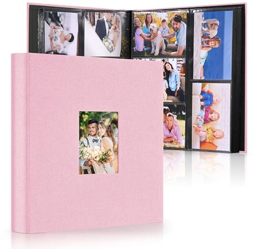 DazSpirit Photo Albums 6x4 Inch 600 Pockets Slip In, Customizable Linen Cover 10x15cm Photo Album, Large Capacity, Slip-in Pockets, Ideal for Wedding Albums, Family Photo Books and Travel Memories