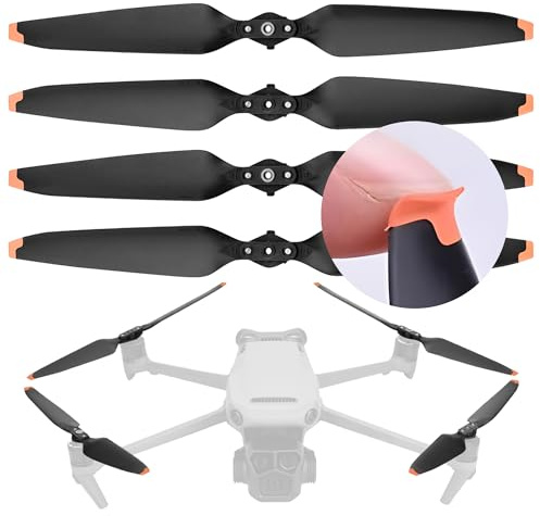 DERAY | Propeller für DJI Mavic 3 Drohne, DJI Mavic 3 Pro, Mavic 3 Classic, Cine | Leise Propeller 4 Stück / 2 Paar - TPU Spitze