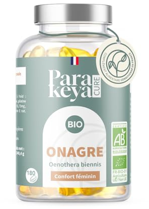 Parakeya - Huile d’Onagre Bio 500 mg - 180 gélules - Confort féminin & équilibre au quotidien - Complément alimentaire