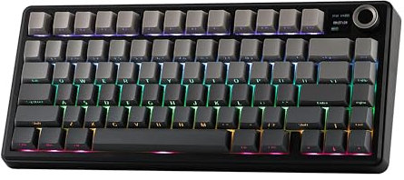 EPOMAKER X Aula F75 MAX Mechanische Gaming-Tastatur 75% mit TFT-Bildschirm und Drehregler, Gasket Hot-Swap Gaming-Tastatur Kabellos für PC/Mac/Linux, QWERTY US-Layout (Schwarz, Reaper Switch)