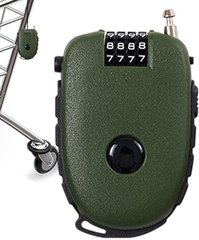 Cadenas à bagages avec câble long, cadenas à bagages avec câble, cadenas avec câble de voyage rétractable avec combinaison - cadenas pour bagages portables avec combinaison à 4 chiffres pour bagages