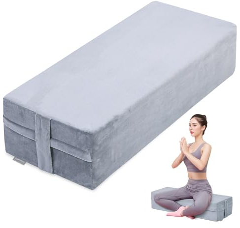 GOFORIT Yoga stödkudde för meditation och stöd, rektangulär meditationskudde för återställande yoga, 60 x 25 cm x 15 cm