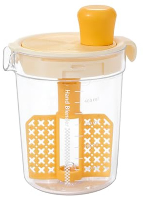 MiOYOOW Salatdressing-Mixer, 500ml Eierfilter-Mixbecher, Manuelle Rührflasche, Manuelle Saucen Shaker Flasche mit Skala für Ei, Teig, Salatdressing