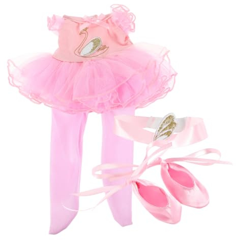 Abaodam Vestido De Ballet para Muñeca De 14 Pulgadas con Falda Zapatos Y Diadema Set Completo Ropa De Muñecas para Juegos De rol Y Decoración Infantil