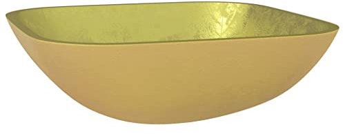 Lavabo en verre avec finition dorée - 42 x 42 x 14 cm - Design moderne pour salle de bain et cuisine - Durable et facile d'entretien