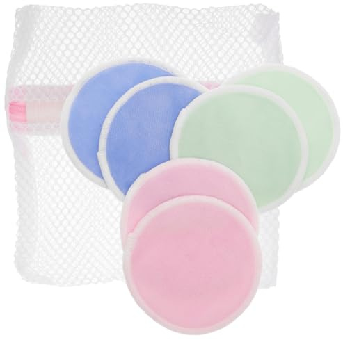 Gogogmee 7 Pièces Disques Démaquillants En Fibre Végétale Réutilisables Tampons Démaquillants Lavables Pour Visage Accessoires De Maquillage Avec Pochette De Rangement